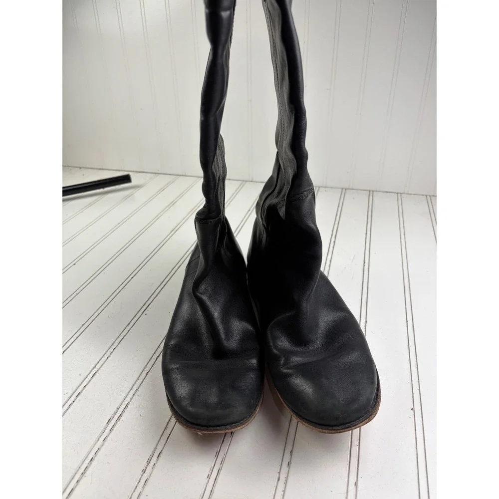 Frye Vintage Paige Black Leather Tall Equestrian Riding Boots Women's Size 9.5